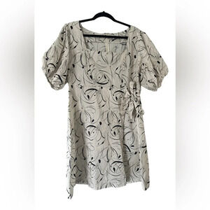 Arula Floral Puff Sleeve 100% Cotton Dress Size X (XL)